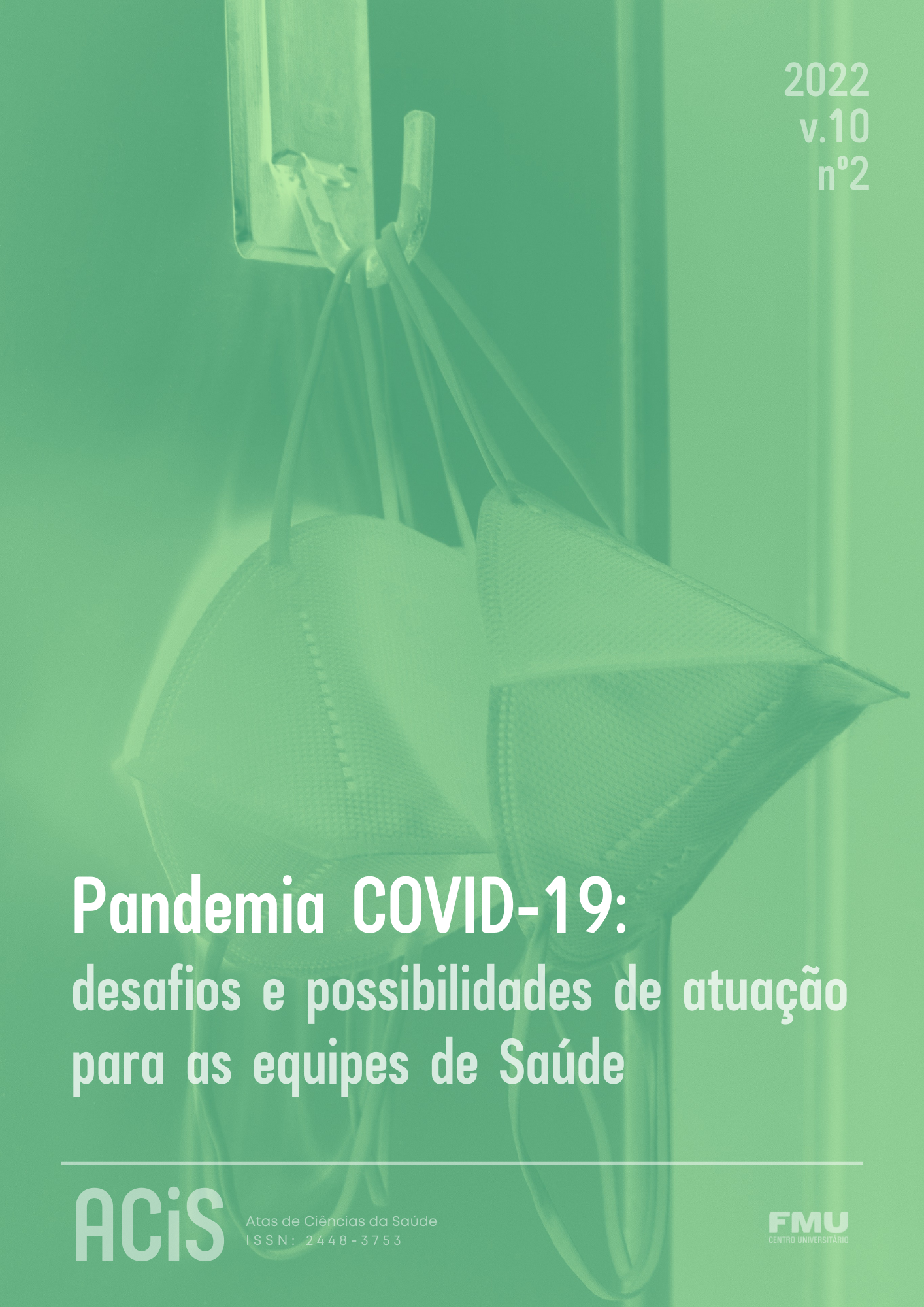 Capa da Revista ACiS com imagem de máscaras de proteção utilizadas durante a pandemia de COVID-19